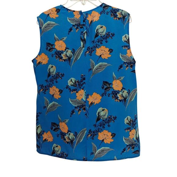 Diane von Furstenberg Floral Silk Top Size Small Multicolor Sleeveless Summer - Picture 5 of 8